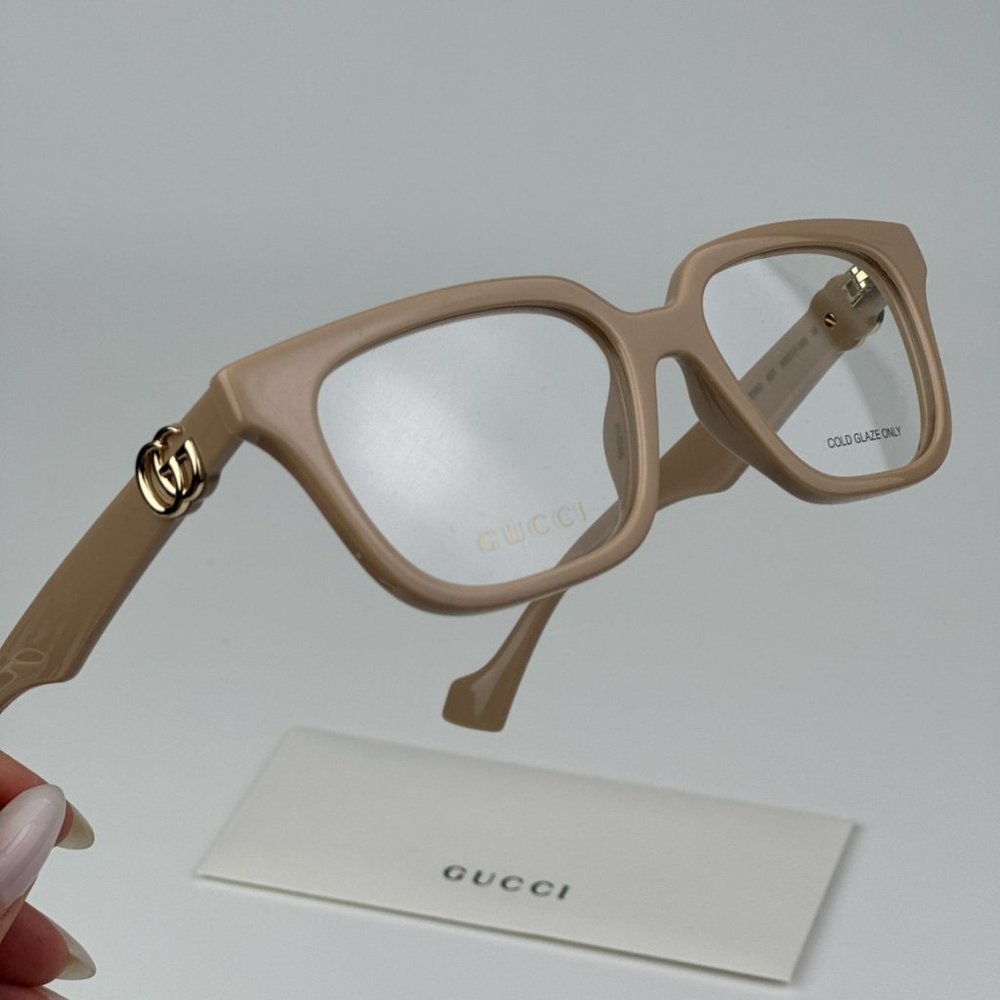 Gucci GG1536O 007 BRAND NEW Eyeglasses Nude Women Square - Picture 2 of 12